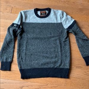 Men’s LG. SUPERDRY LAMBSWOOL SWEATER GREY HEATHER